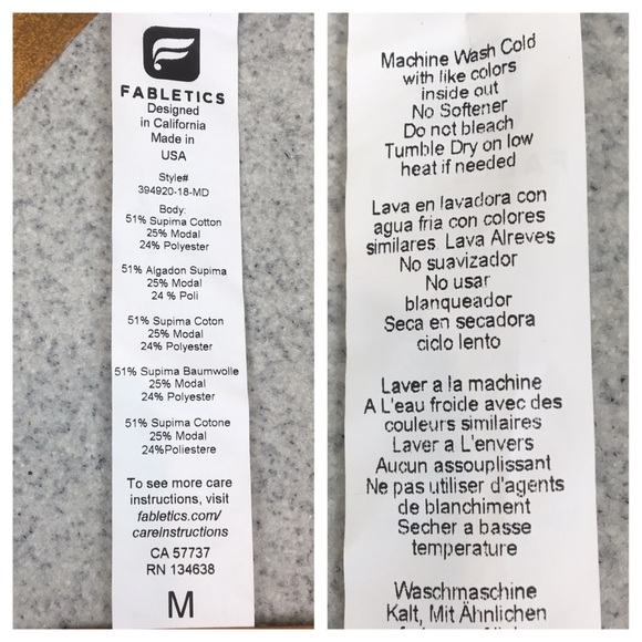 Fabletics 3/4 sleeve two-tone snap front top - Picture 7 of 8